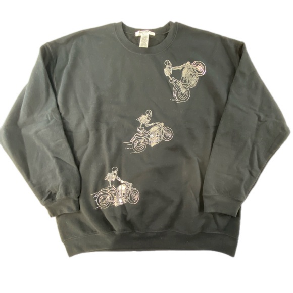 Project Social T Skeleton Motorcycle Sweatshirt - Picture 4 of 8